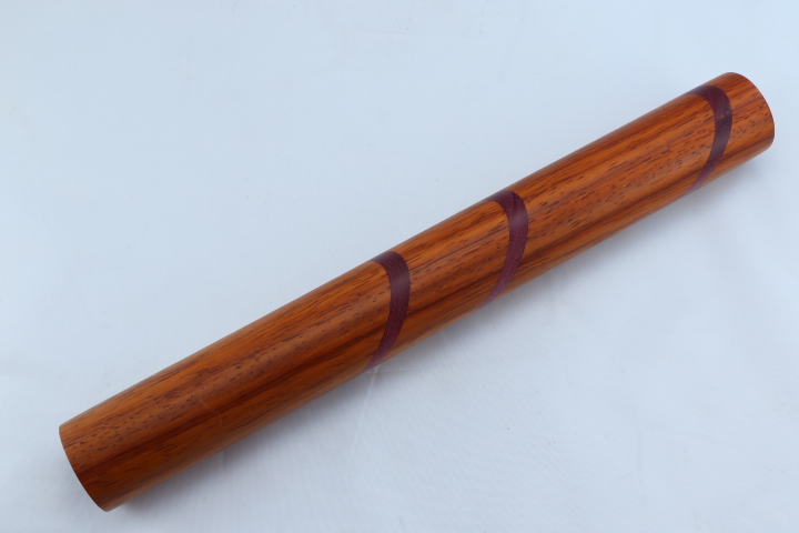 African Padauk Rolling Pin with Purpleheart Accents